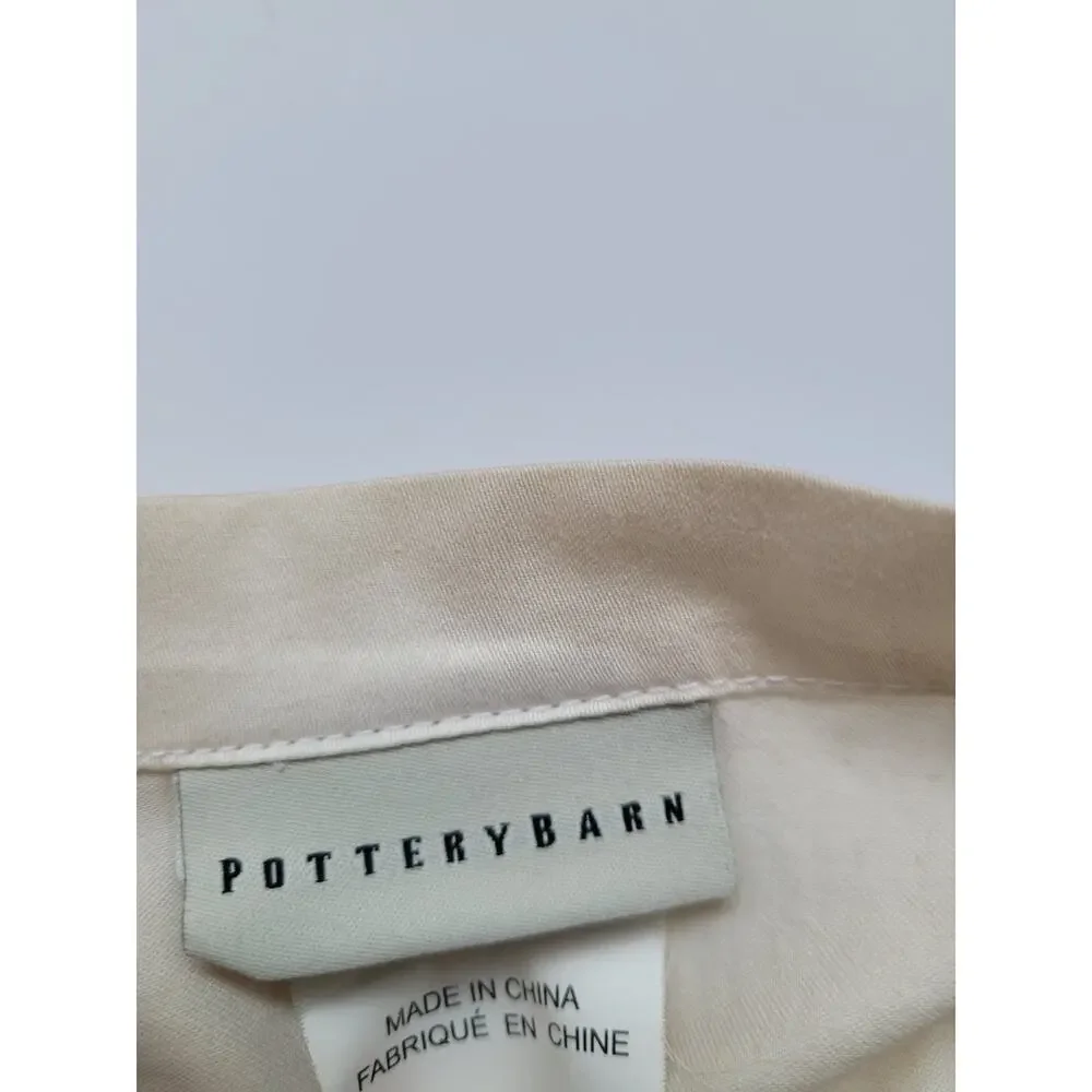 Pottery Barn Striped Red/Beige100% Silk Curtain Panel 50x84 Vintage